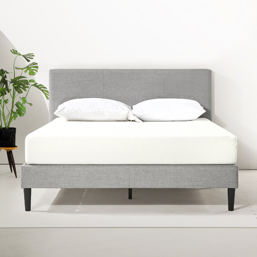 Grey Laybell Fabric Bed with Headboard