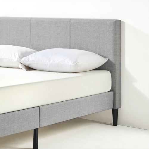 Light Grey Laybell Fabric Bed, Light Gray Headboard And Frame