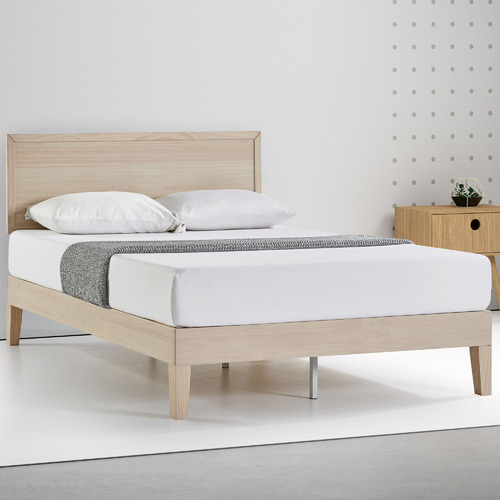 Studio Home White Wash Beckham Queen Wooden Bed | Temple & Webster