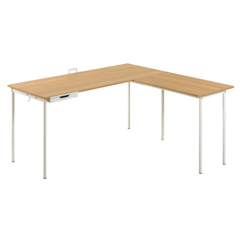 Cream Solomon L-Shaped Desk