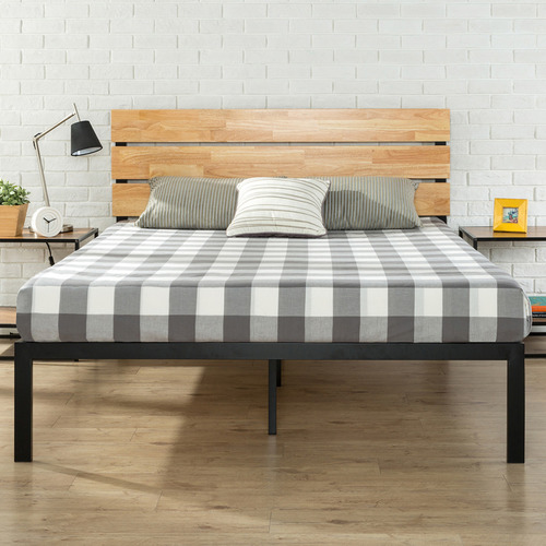 Studio Home Paul Wood & Metal Bed Frame | Temple & Webster