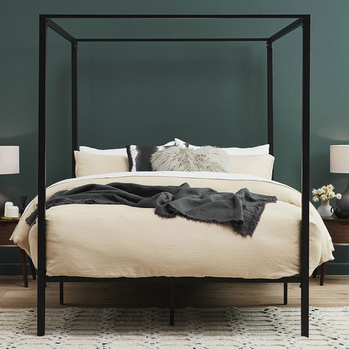 Black Cytus Canopy Bed Frame, How To Make A Four Poster Bed Frame