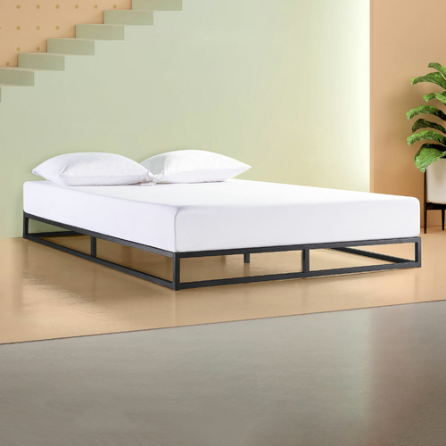 Black Low Rise Pilato Bed Frame, Very Low Bed Frame