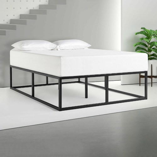 Studio Home Pilato Steel Bed Frame, Tall Metal Bed Frame Queen
