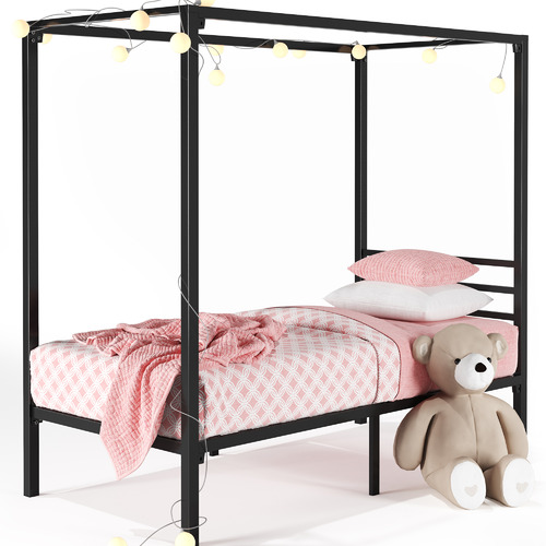 Studio Home Black Cytus Canopy Bed Frame Temple & ster