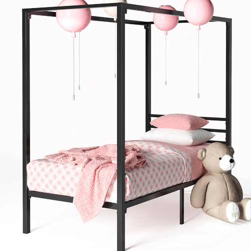 Studio Home Black Cytus Canopy Bed Frame Temple & ster