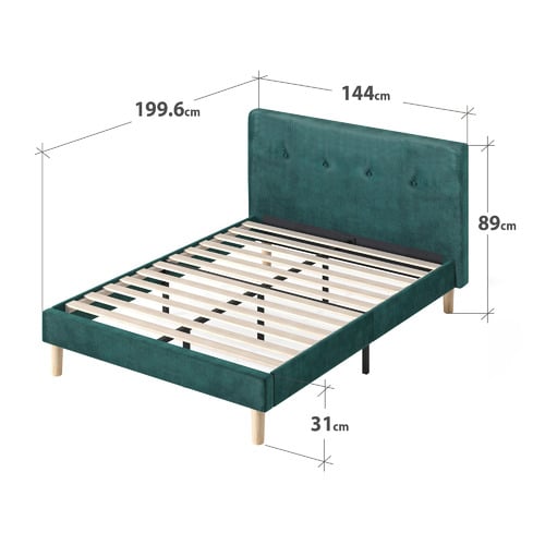 Green Kristian Velvet Bed