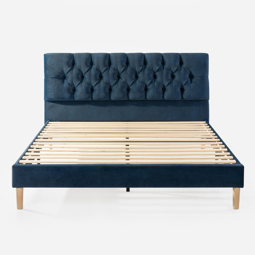 Kashif Velvet Queen Bed with USB