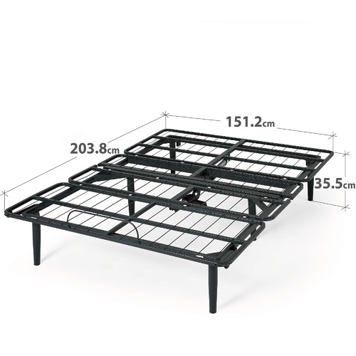 queenbee Studio Home Black Jerson Adjustable Queen Bed Frame with