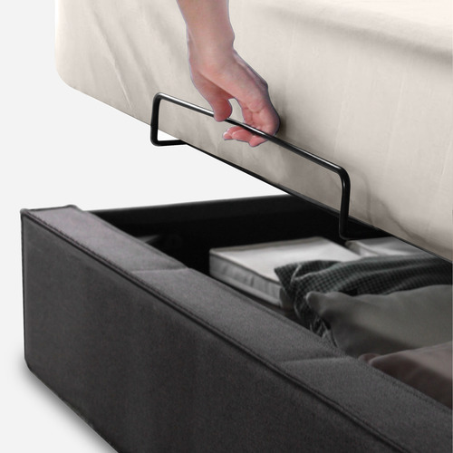 Studio Home Dark Grey Weston Gas Lift Storage Queen Bed Temple & ster