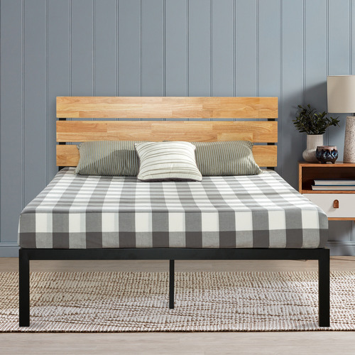 Zinus wood and online metal bed frame