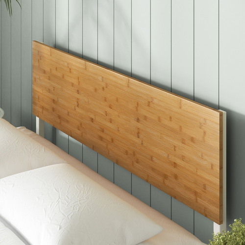 Natural & White Ciria Steel & Bamboo Bed