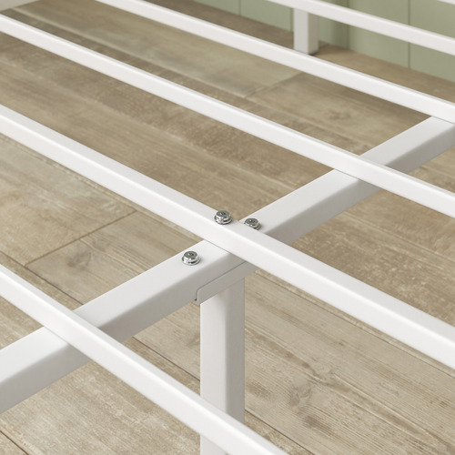 Natural & White Ciria Steel & Bamboo Bed
