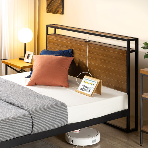 Studio Home Natural Venkata Bed with USB Port Temple & ster