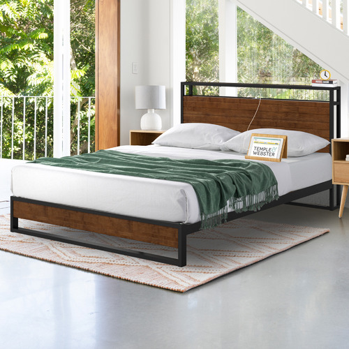 Studio Home Natural Venkata Bed with USB Port | Temple & Webster