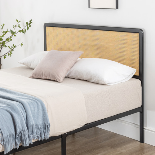 Studio Home Lunar Rattan & Metal Bed Frame | Temple & Webster