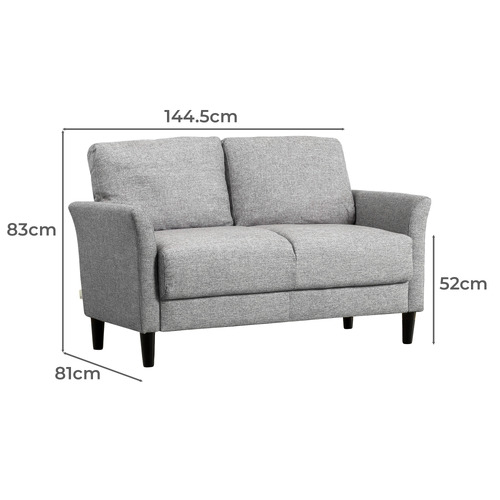 Light Grey 2 Seater Classic Sofa