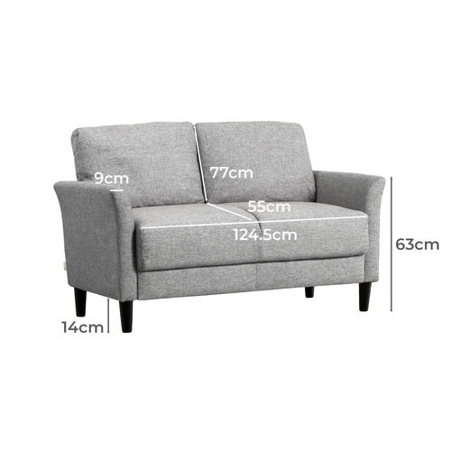 Light Grey 2 Seater Classic Sofa