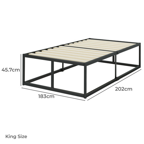 Black Pilato H45cm Steel Bed Base