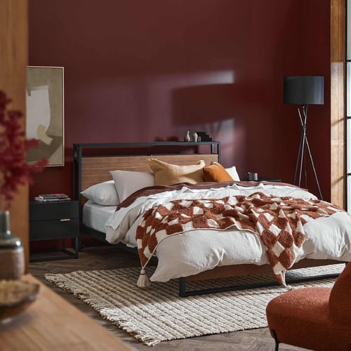 Natural Venkata Bed with USB Port