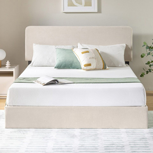 Beige Pauline Upholstered Bed Frame with Drawers