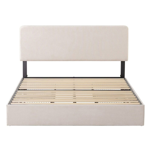 Beige Pauline Upholstered Bed Frame with Drawers