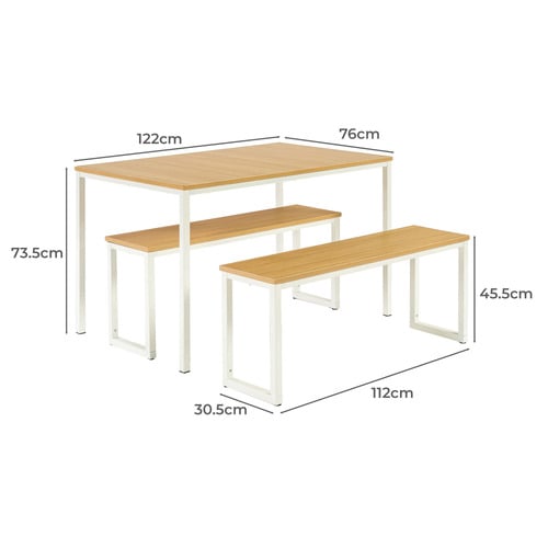 3 Piece Vonda Dining Table & Bench Set
