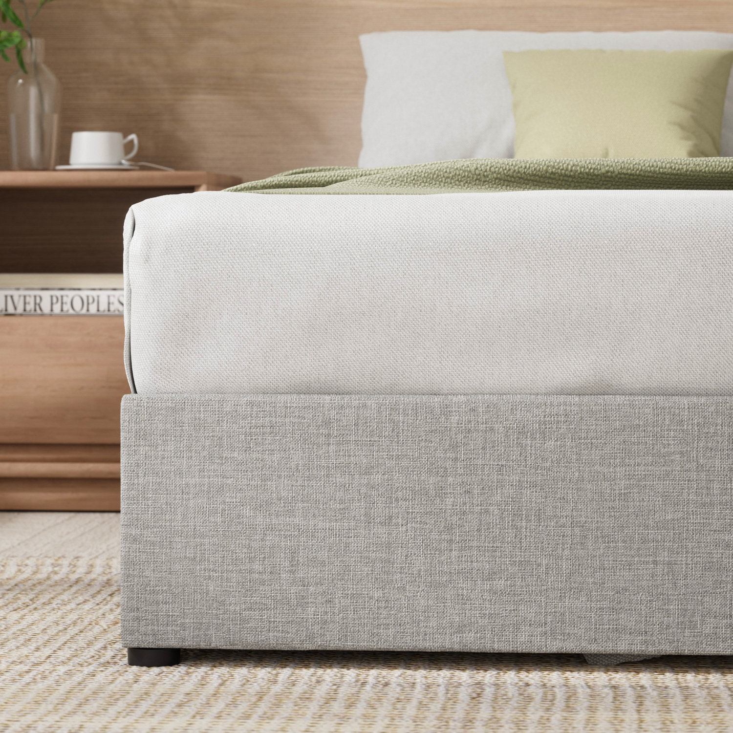 Light Grey Jaliyah Upholstered Gas Lift Bed Base