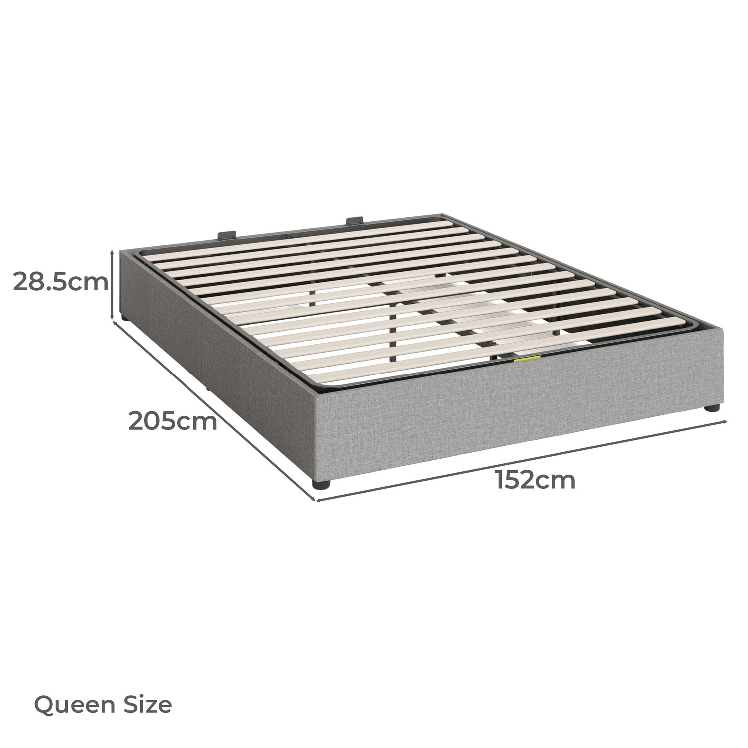Light Grey Jaliyah Upholstered Gas Lift Bed Base