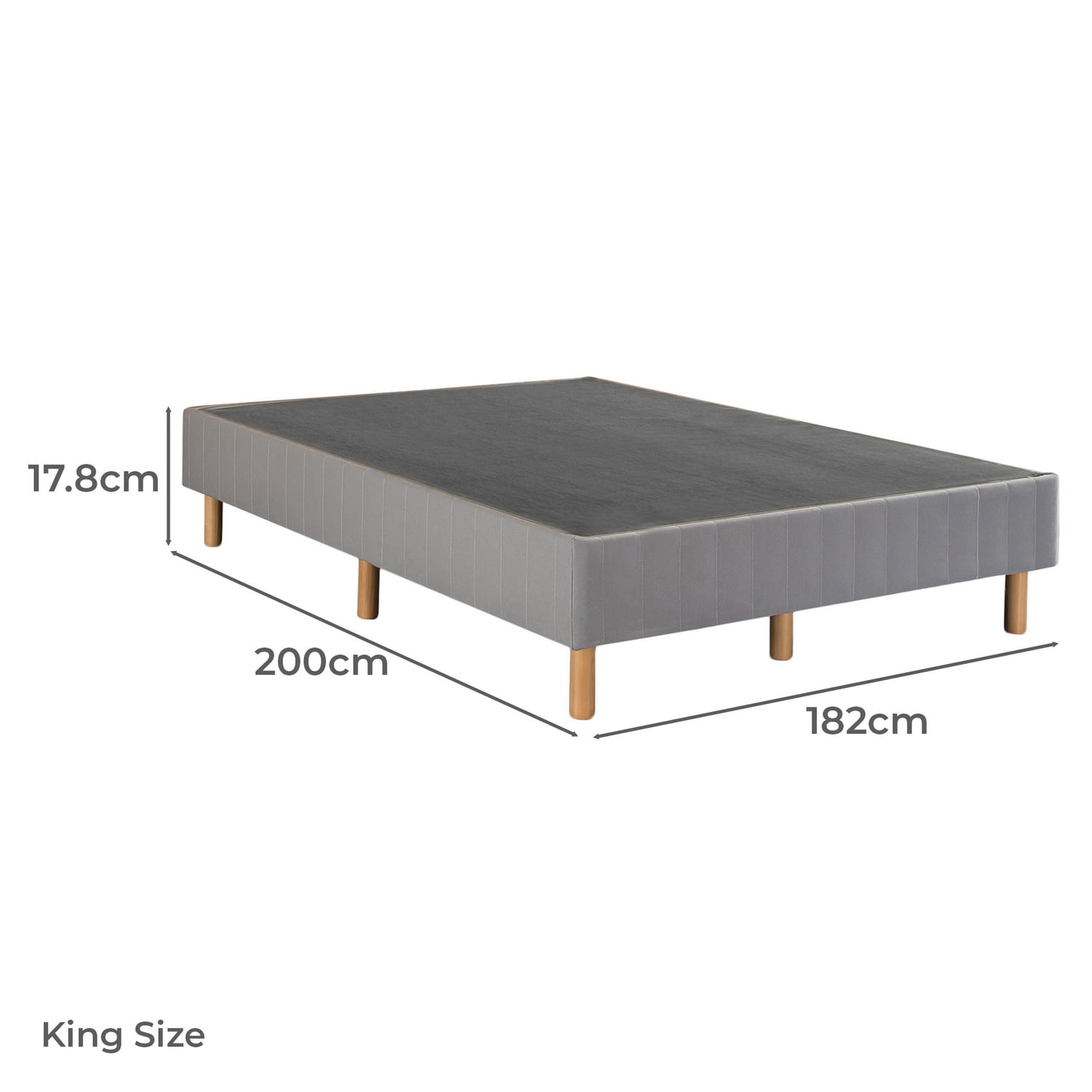 Grey Justin Upholstered Bed Base