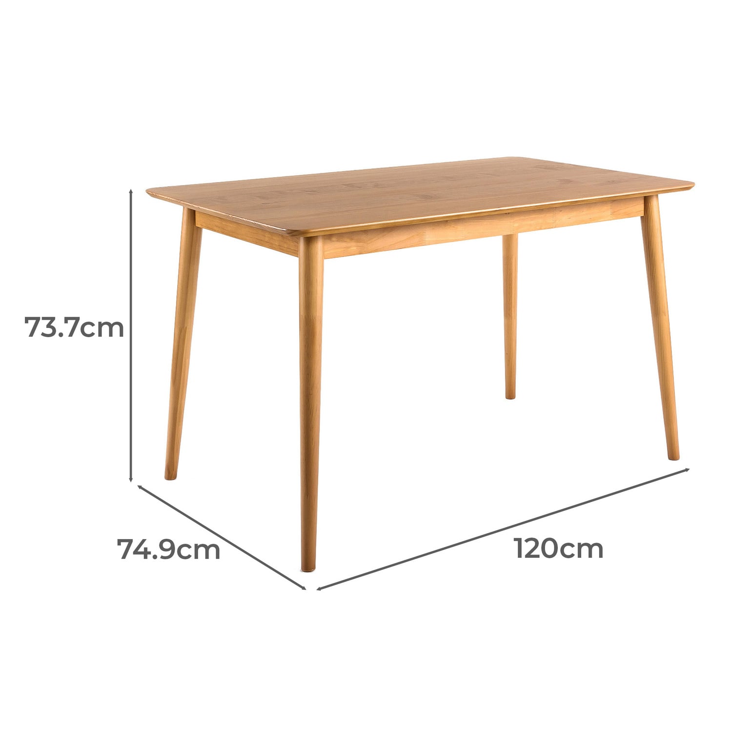 Natural Moderno Pine Wood Dining Table