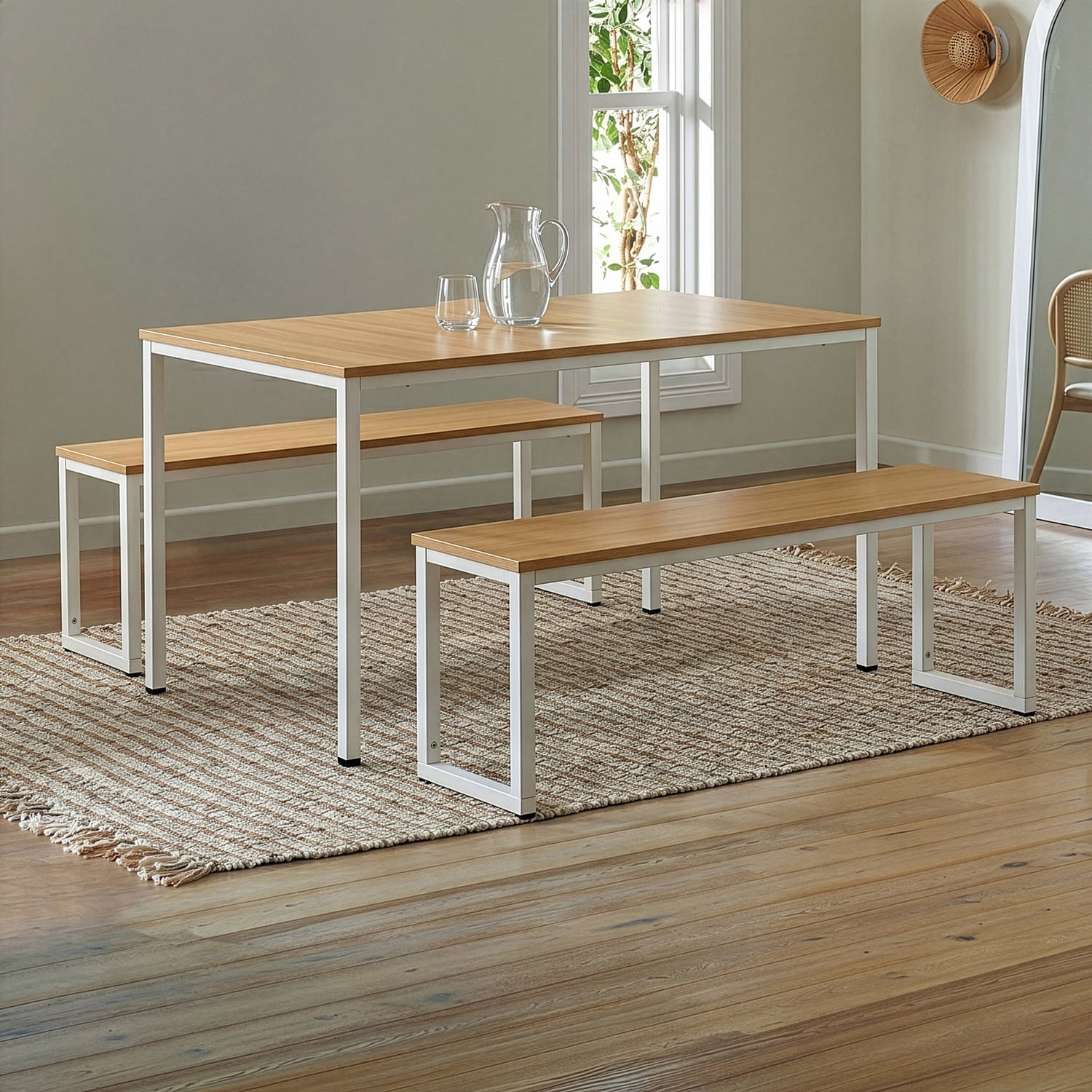3 Piece Vonda Dining Table & Bench Set
