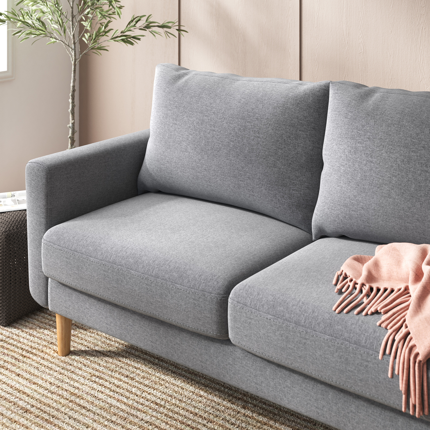 Light Grey 2 Seater Classic Sofa