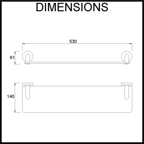 Symphony Bathroom Glass Shelf