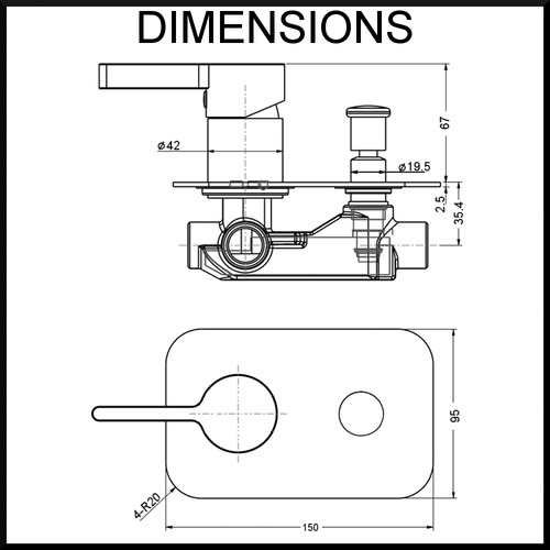 Brighton Wall Mounted Shower Mixer with Diverter