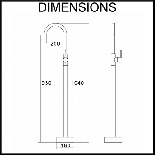 Symphony Floor Standing Bath Spout & Mixer