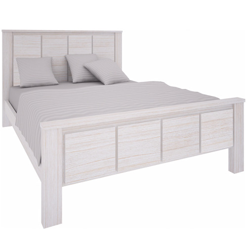 Brushed White Notting Hill Wooden Bed Frame Temple Webster
