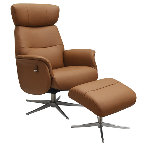 Stanley Leather Recliner Chair, Leather Reclining Chair Ottoman