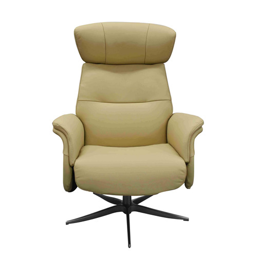 West End Furniture Stanley Leather Recliner Chair with Footstool