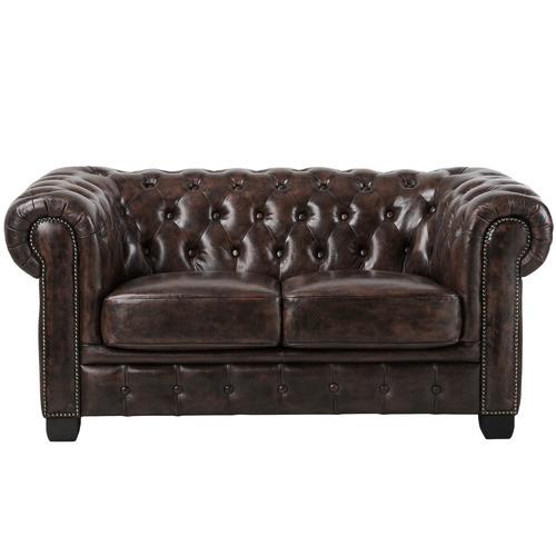 2 Seater Max Chesterfield Leather Sofa, Chesterfield Leather Sofa Set
