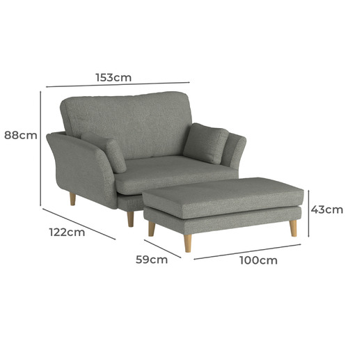 one seater sofa with ottoman