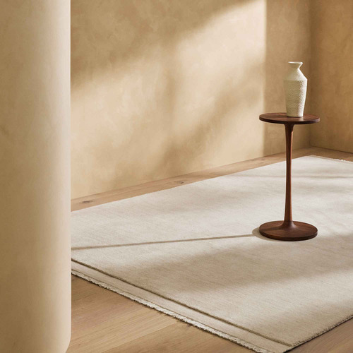 Ecru Silvio Hand-Woven Wool Rug