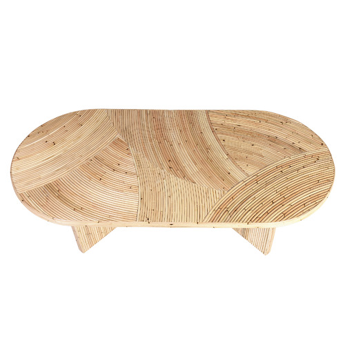 Natural Cuba Rattan Inlay Coffee Table