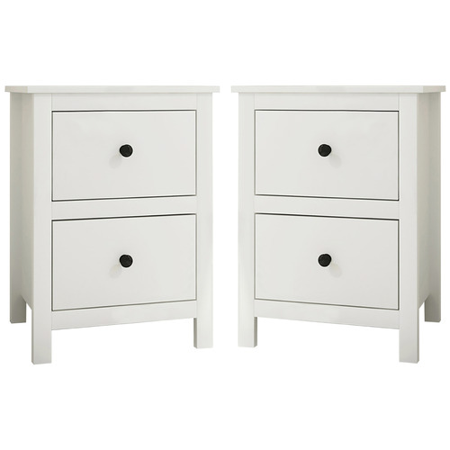 White Franco 2 Drawer Bedside Tables | Temple & Webster