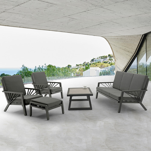 5 Seater Dark Grey Olympia Outdoor Sofa Set