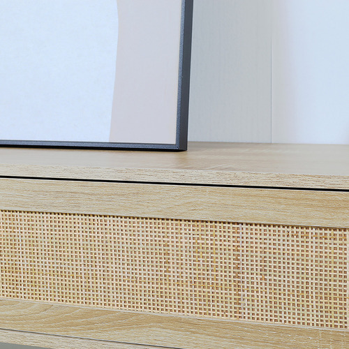 Ashca Wall Mounted Rattan Entertainment Unit