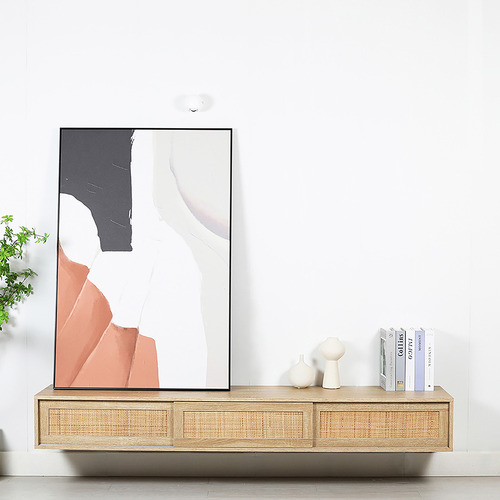 Ashca Wall Mounted Rattan Entertainment Unit