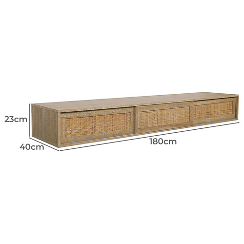 Ashca Wall Mounted Rattan Entertainment Unit