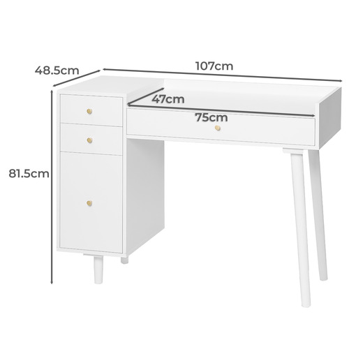 Elmer 4 Drawer Pine Wood Study Desk