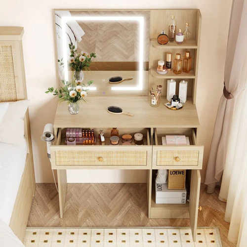 2 Piece Luna Dressing Table & Stool Set